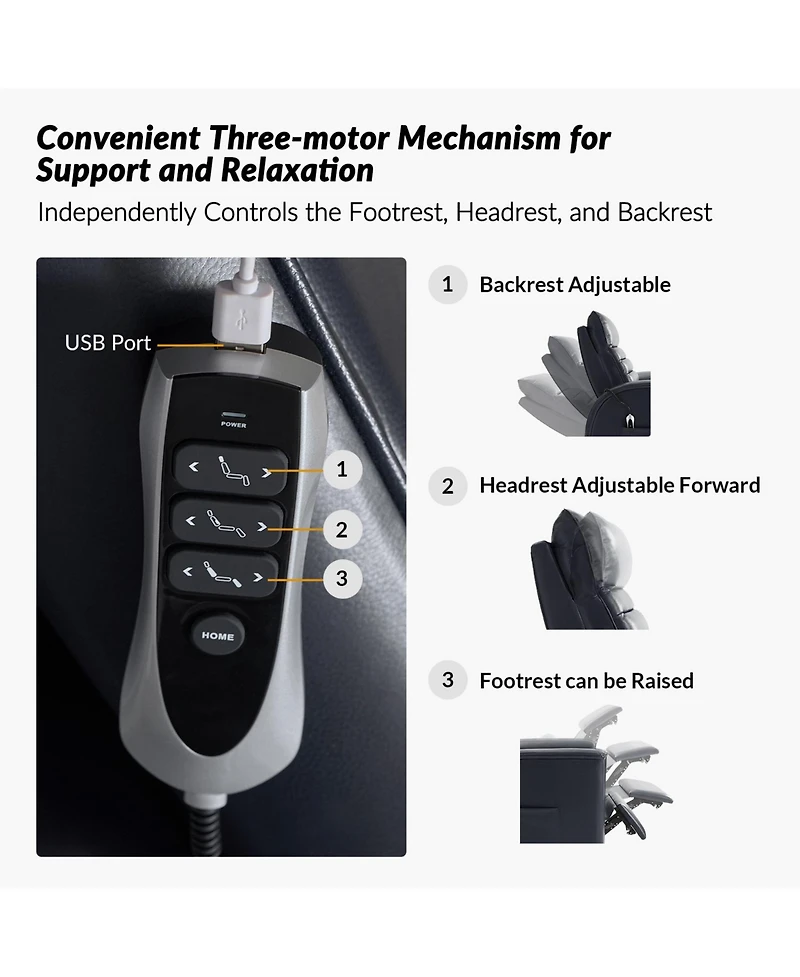 Bernhard Modern Dual Motor Genuine Leather Power Zero Gravity Recliner