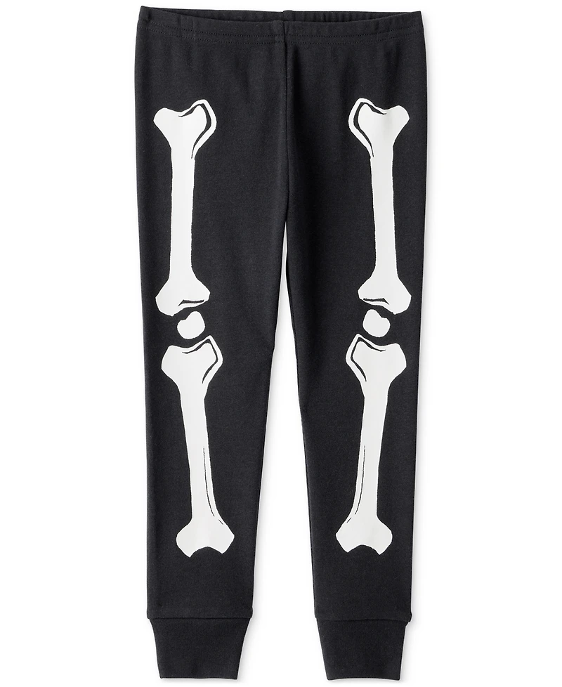 Carter's Toddler Glow Halloween Skeleton 100% Snug-Fit Cotton Pajamas, 2 Piece Set