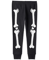 Carter's Toddler Glow Halloween Skeleton 100% Snug-Fit Cotton Pajamas, 2 Piece Set
