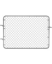 Outsunny Chain Link Fence Gate, Galvanized Steel Garden Gate