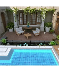 Streamdale 12" Deck Tiles, Diy Interlocking, Indoor/Outdoor, Easy Install, 44pcs Red Brown