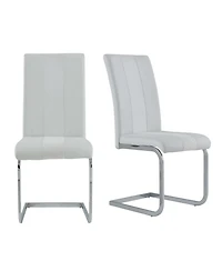 Upholstered Faux Leather Side Dining Chairs Set of 4 for Everyday Dining Comfort