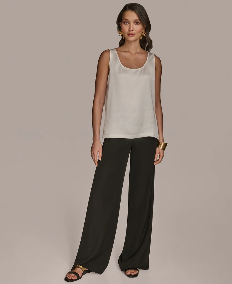 Donna Karan New York Women's Satin Scoop-Neck Tank Top