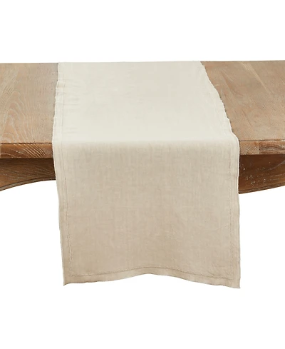 Saro Lifestyle Stonewashed Overlock Edge Table Runner