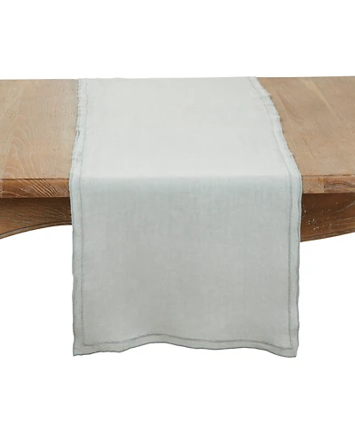 Saro Lifestyle Stonewashed Overlock Edge Table Runner