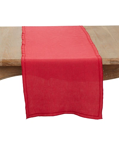 Saro Lifestyle Stonewashed Overlock Edge Table Runner