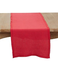 Saro Lifestyle Stonewashed Overlock Edge Table Runner