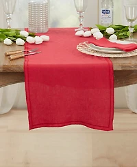 Saro Lifestyle Stonewashed Overlock Edge Table Runner