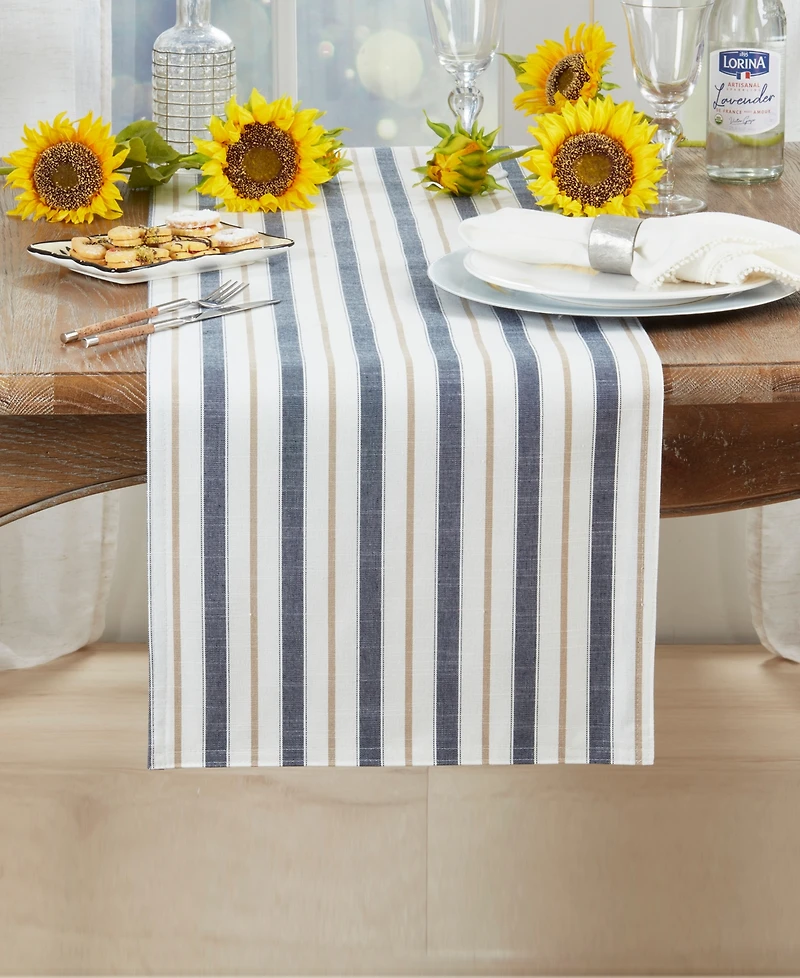 Saro Lifestyle Modern Striped Table Runner