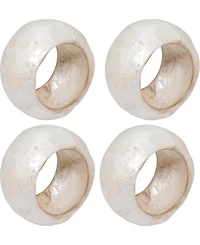 Saro Lifestyle Textured Capiz Napkin Rings, Set of 4