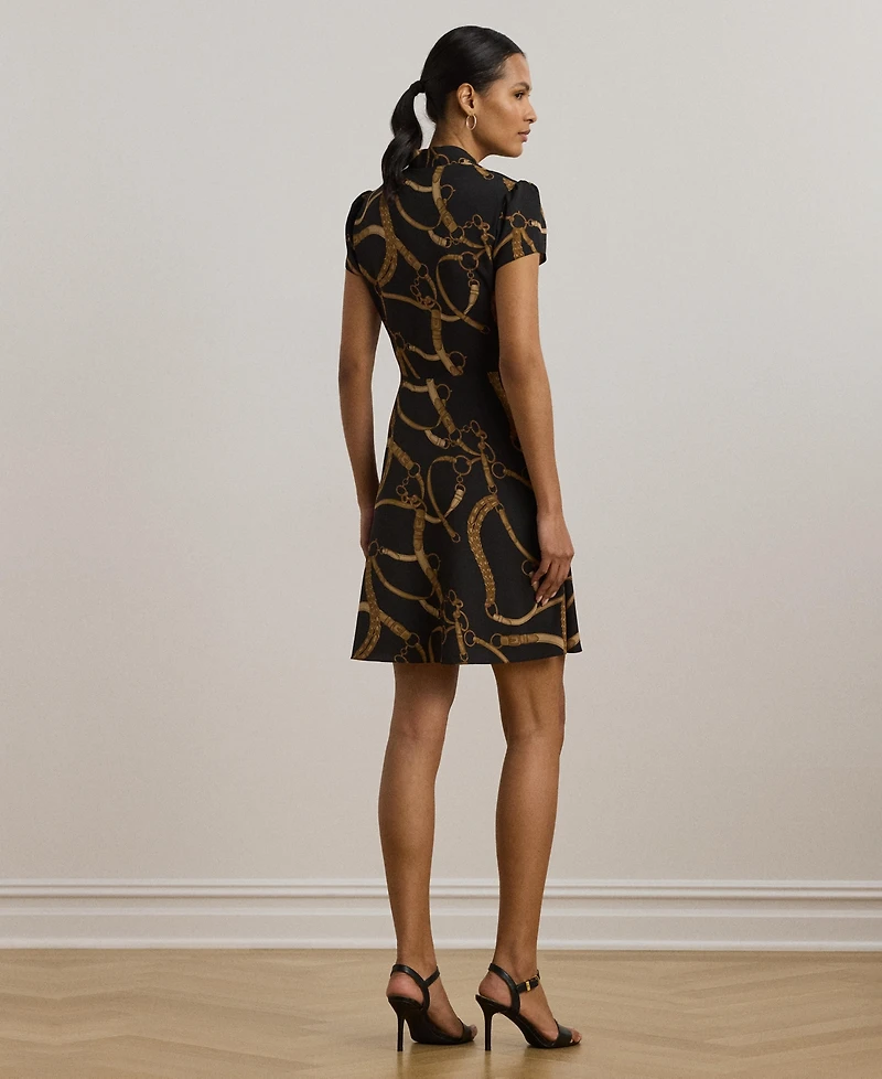 Lauren Ralph Women's Belting-Print Crepe Tie-Front Dress