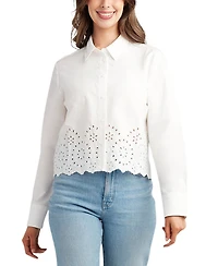 Bcx Juniors' Cotton Eyelet Shirt