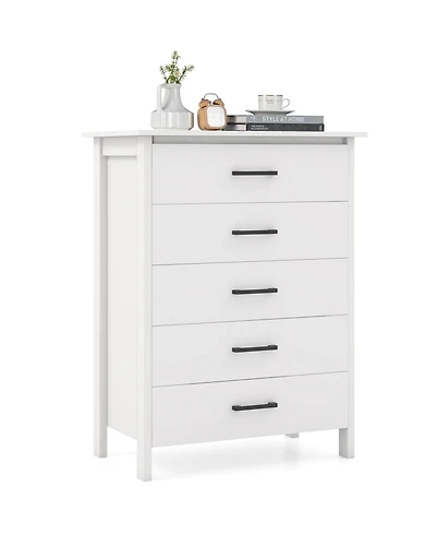 Modern 5 Drawer Chest Storage Dresser Cabinet with Metal Handles