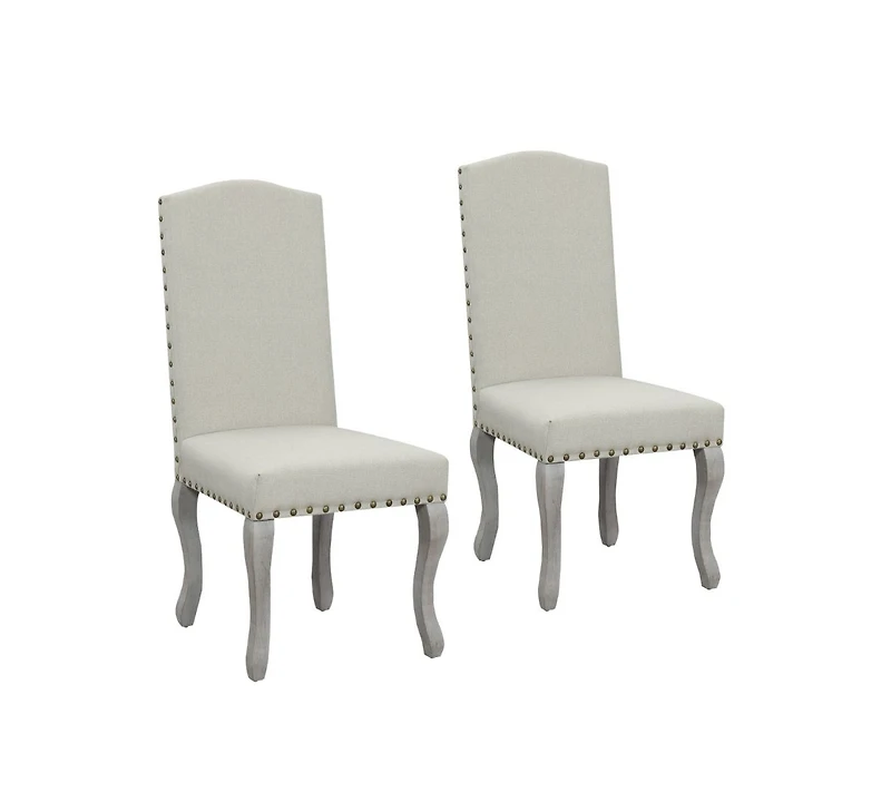 Contemporary Upholstered Fabric Dining Parsons Chairs – Set of 2