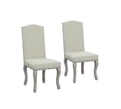 Contemporary Upholstered Fabric Dining Parsons Chairs – Set of 2