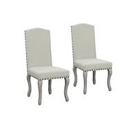 Contemporary Upholstered Fabric Dining Parsons Chairs – Set of 2