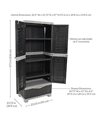 Versatile Storage Cabinet with 3 Adjustable Shelves and Lockable Doors - 57.5"