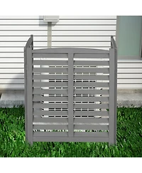 3-Panel Outdoor Ac Fence, 32"W x 38"H Wooden Privacy Screen