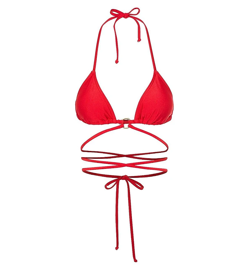 Lscn by Lascana Women's Shimmer Strappy Triangle Bikini Swimsuit Top Bra Sizing