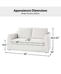 Xenobia 60" Slipcovered Sofa with Reversible Cushions
