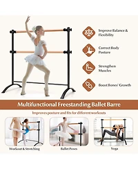 Portable Freestanding Double Ballet Barre for Home Dance and Stretching