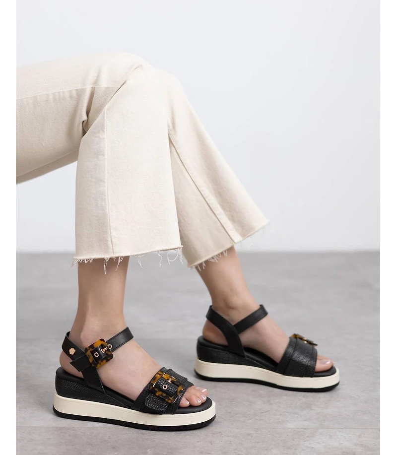 Carmela Leather Women's Wedge Sandals By Xti