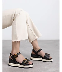 Carmela Leather Women's Wedge Sandals By Xti
