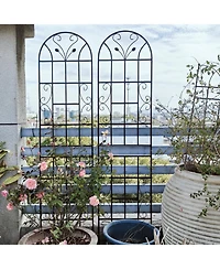 Streamdale 4-Pack Metal Garden Trellis, 86,7" Rustproof, Black