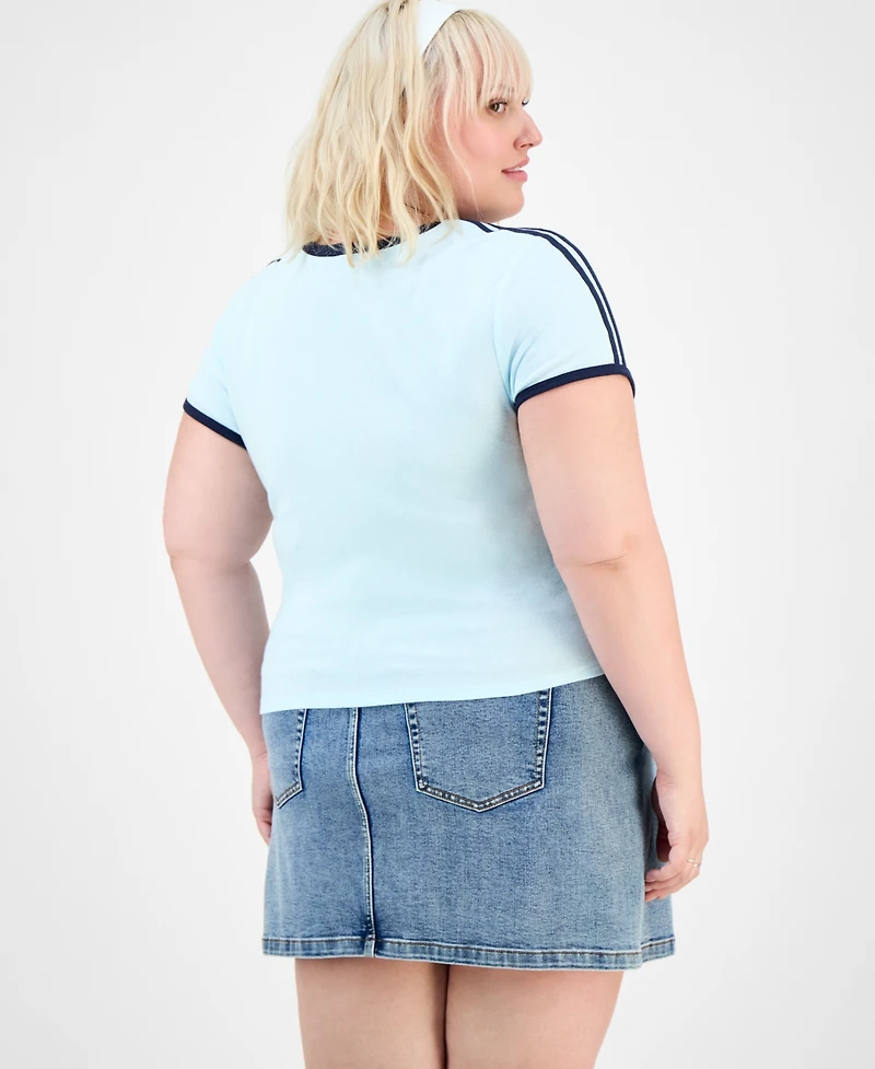 Disney Trendy Plus Athletic Stitch Ringer Tee