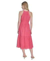 Vince Camuto Women's Cotton Sleeveless Eyelet Midi Dress