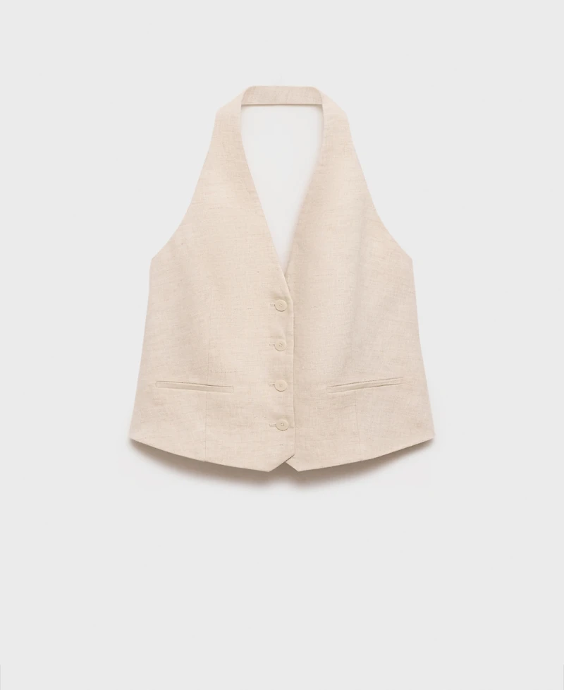 Mango Women's Linen Suit Vest
