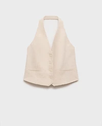 Mango Women's Linen Suit Vest