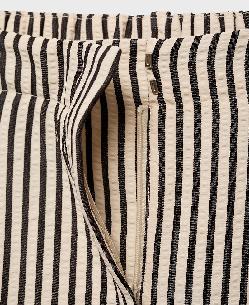 Mango Women's Texture Striped Pants