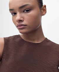 Mango Women's Puffed Hem Midi Dress