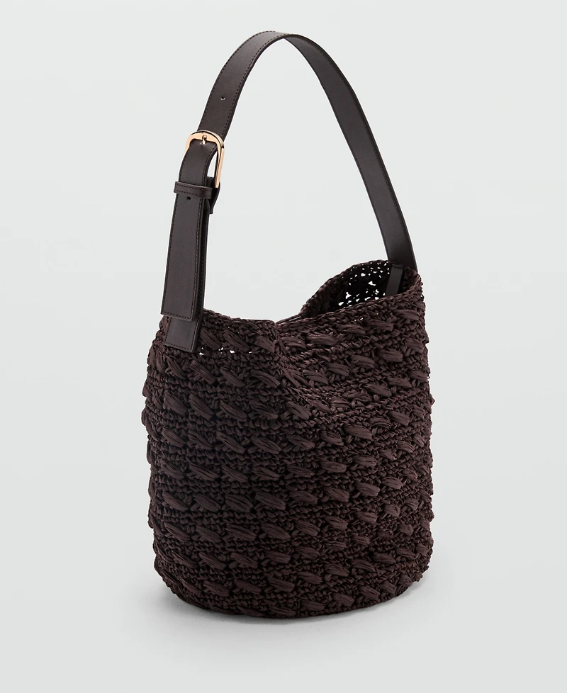 Mango Women's Natural Fiber Shopper Bag