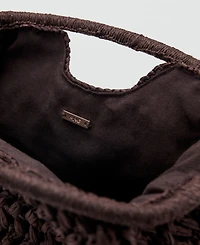 Mango Women's Natural Fiber Clutch Bag