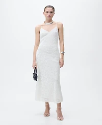 Mango Women's Floral Jacquard Dress