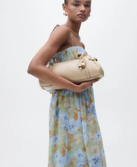 Mango Women's Gathered Waist Floral-Print Dress