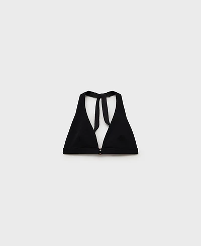 Mango Women's Decorative Ring Textured Bikini Top