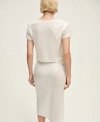 Mango Women's Sequin Pencil Knit Skirts