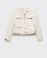 Mango Women's Contrasting Trims Tweed Jacket