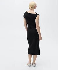 Mango Women's Draped Midi Dress