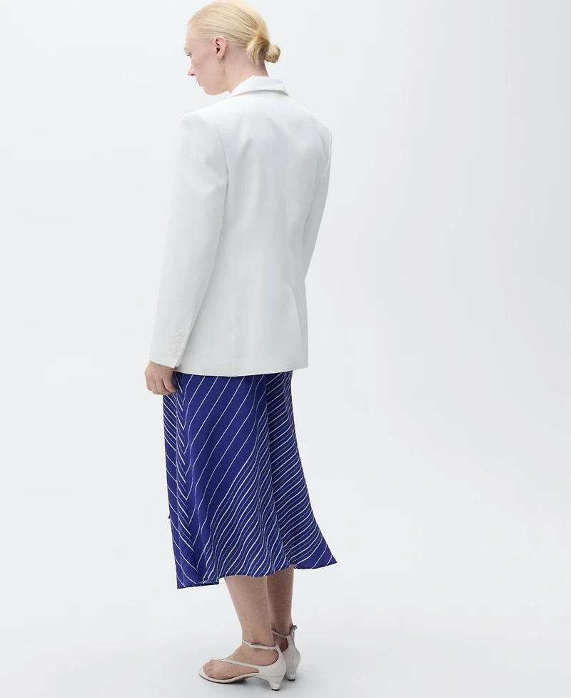 Mango Women's Belt Striped Midi Skirts