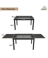 Casainc Aluminum Patio Outdoor Extendable Dining Table