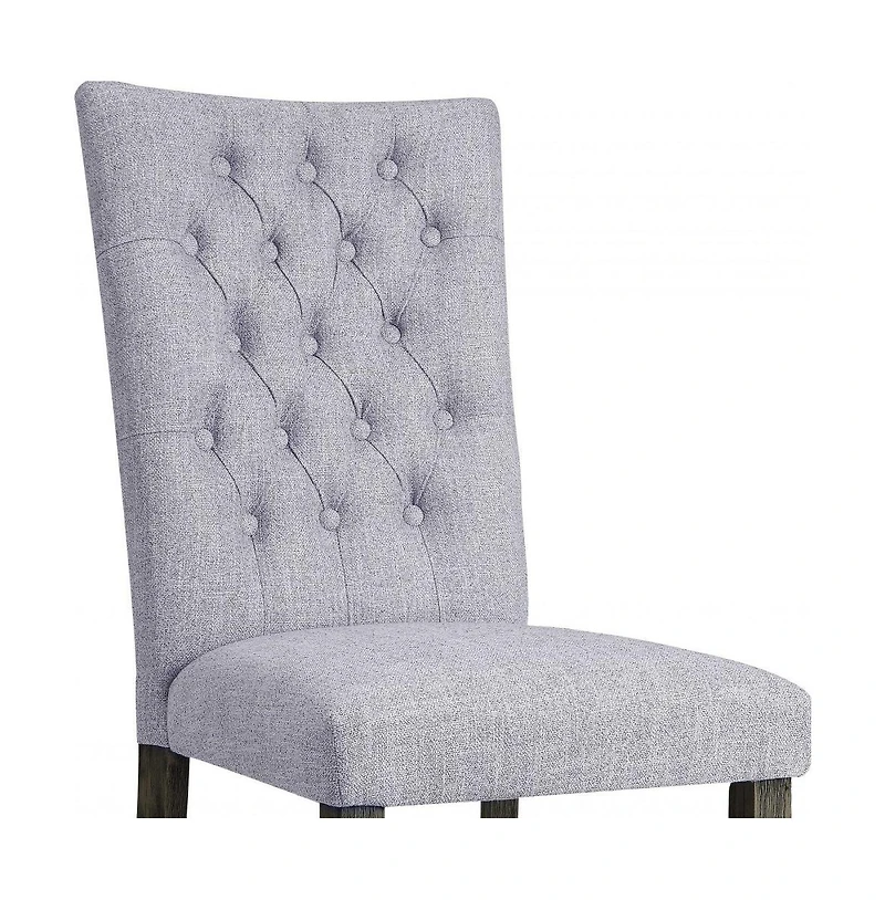 Set of Two Tufted Upholstered Side Chairs for Dining Room or Breakfast Table
