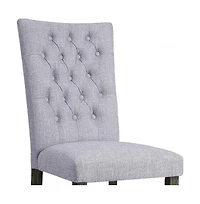 Set of Two Tufted Upholstered Side Chairs for Dining Room or Breakfast Table