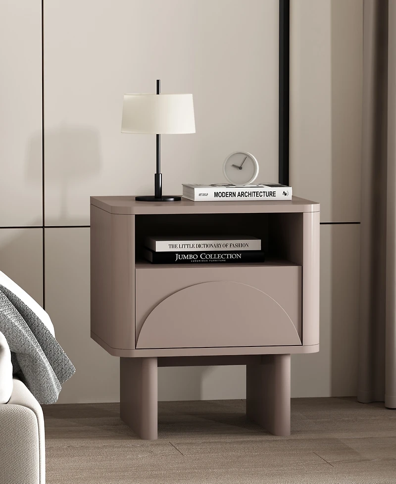 Manhattan Comfort Ella 19.7" Modern 2-Full Extension Drawer Nightstand