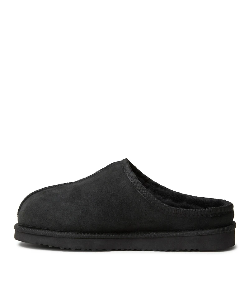Dearfoams Men's Fireside By Grafton Genuine Shearling Clog Slipper