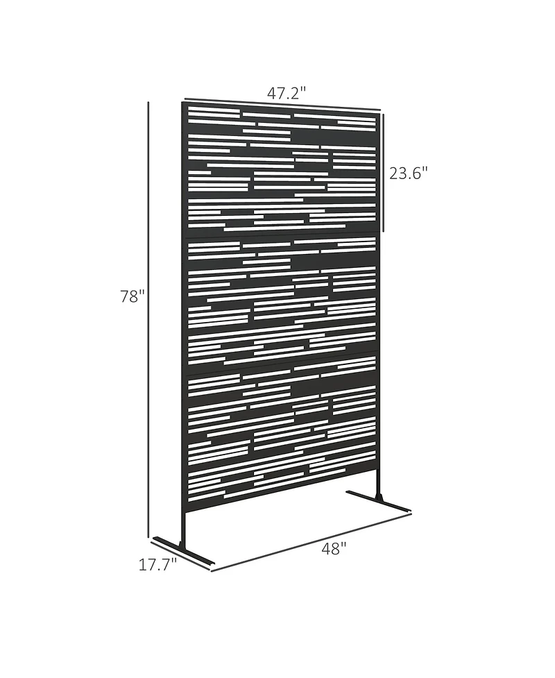 Outsunny 78" H x 48" W Metal Outdoor Privacy Screen,