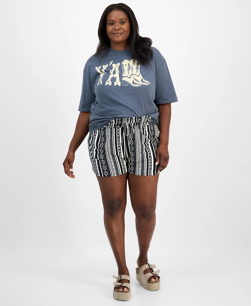 Rebellious One Trendy Plus Cotton Y'all Boyfriend Crewneck Tee